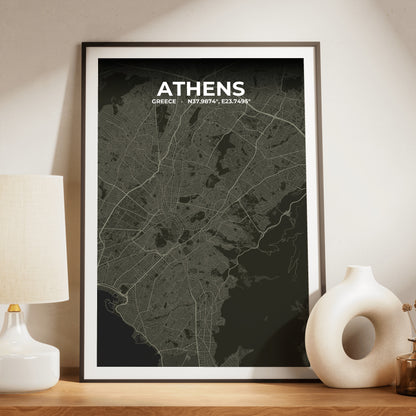 Athens Sable Map Poster