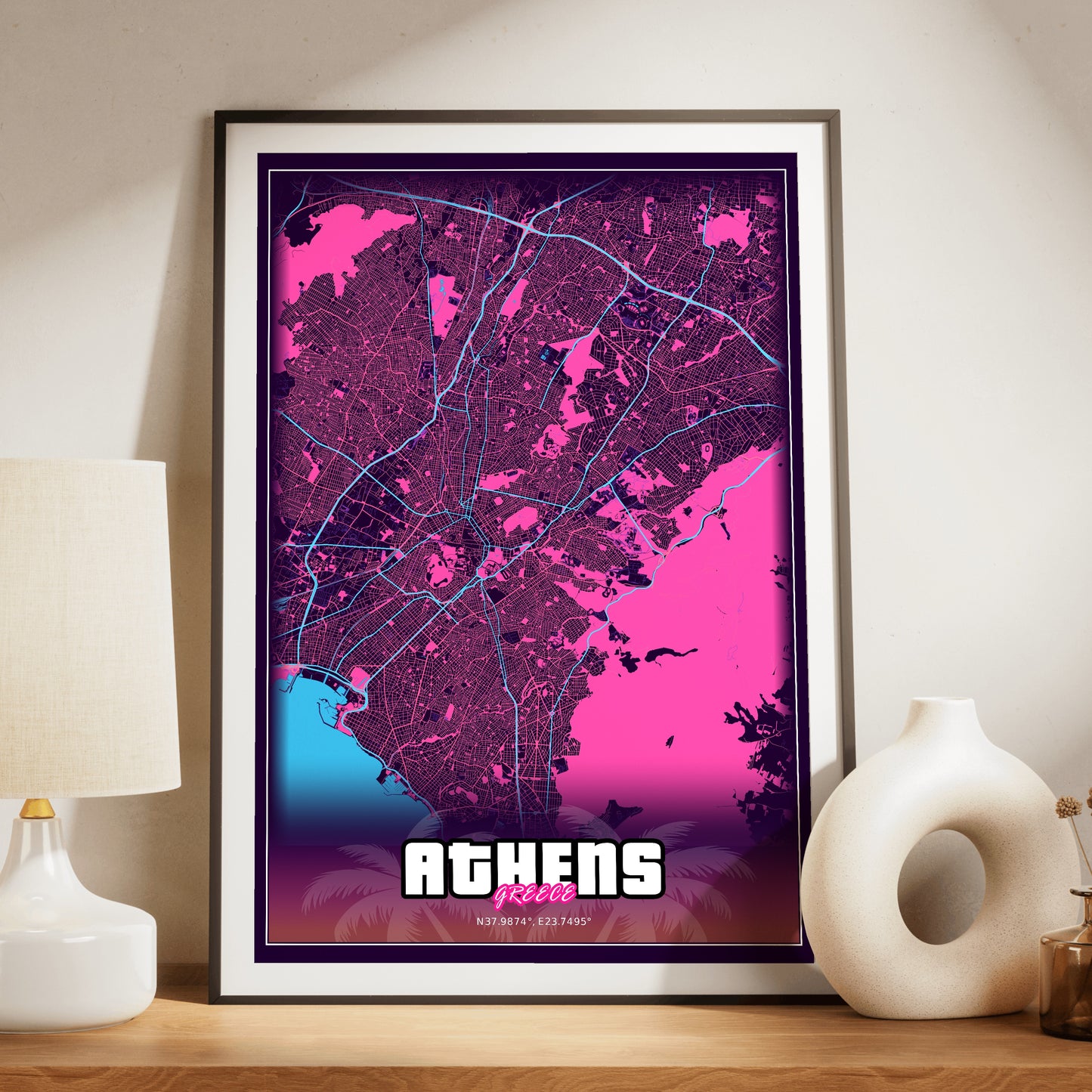 Athens GTA Map Poster
