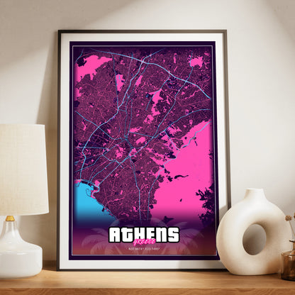 Athens GTA Map Poster