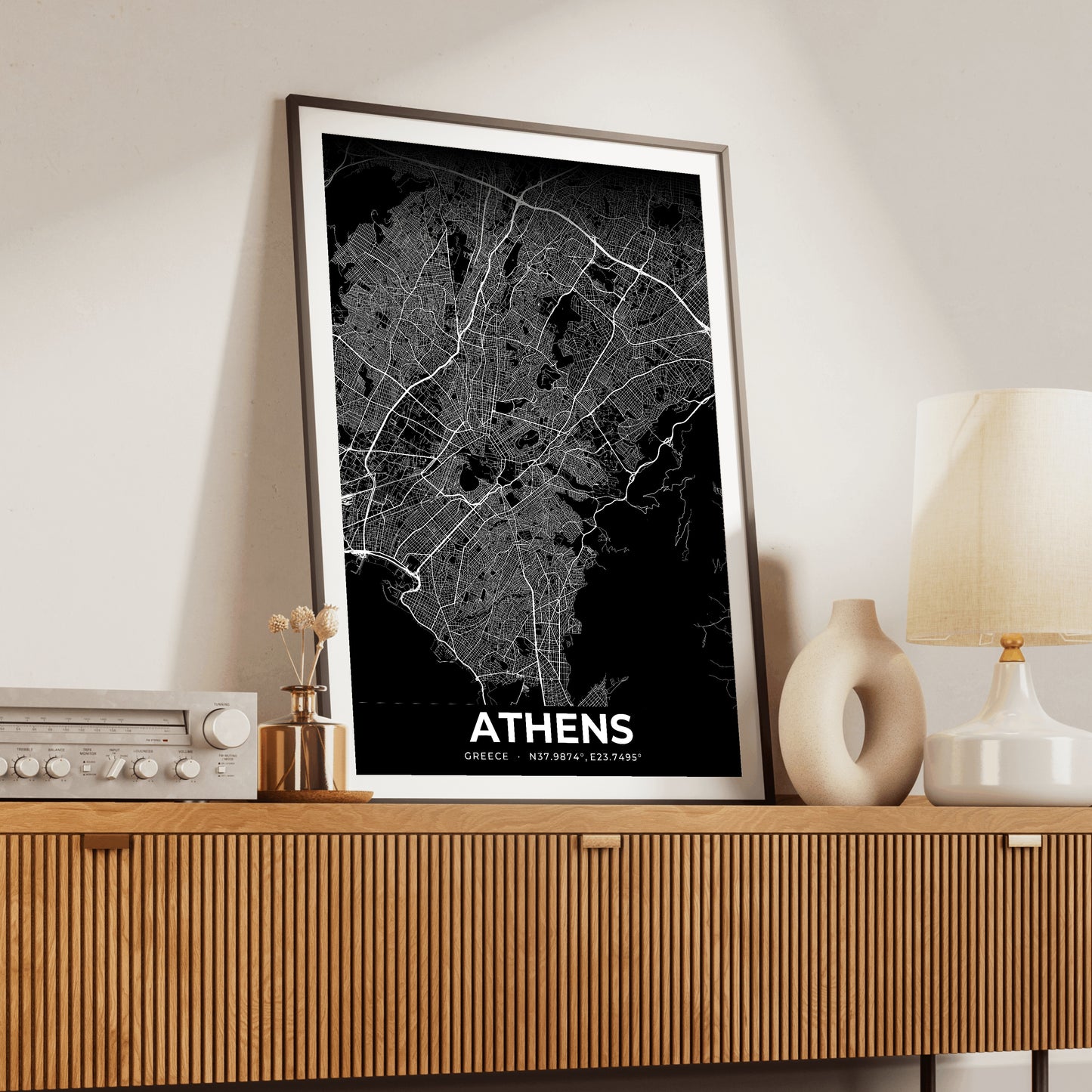 Athens Elegant Map Poster