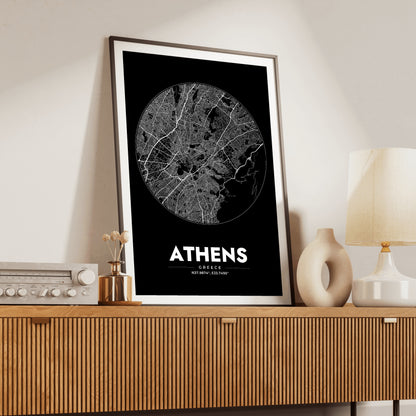 Athens Spot Map Poster