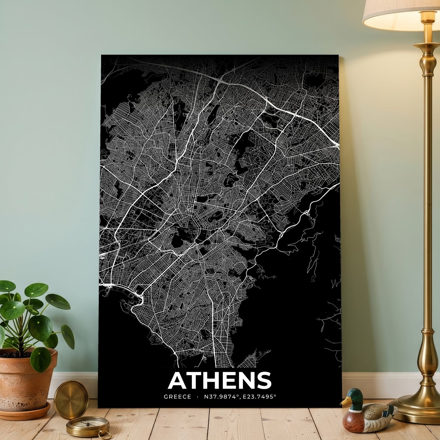 Athens Elegant Map Poster