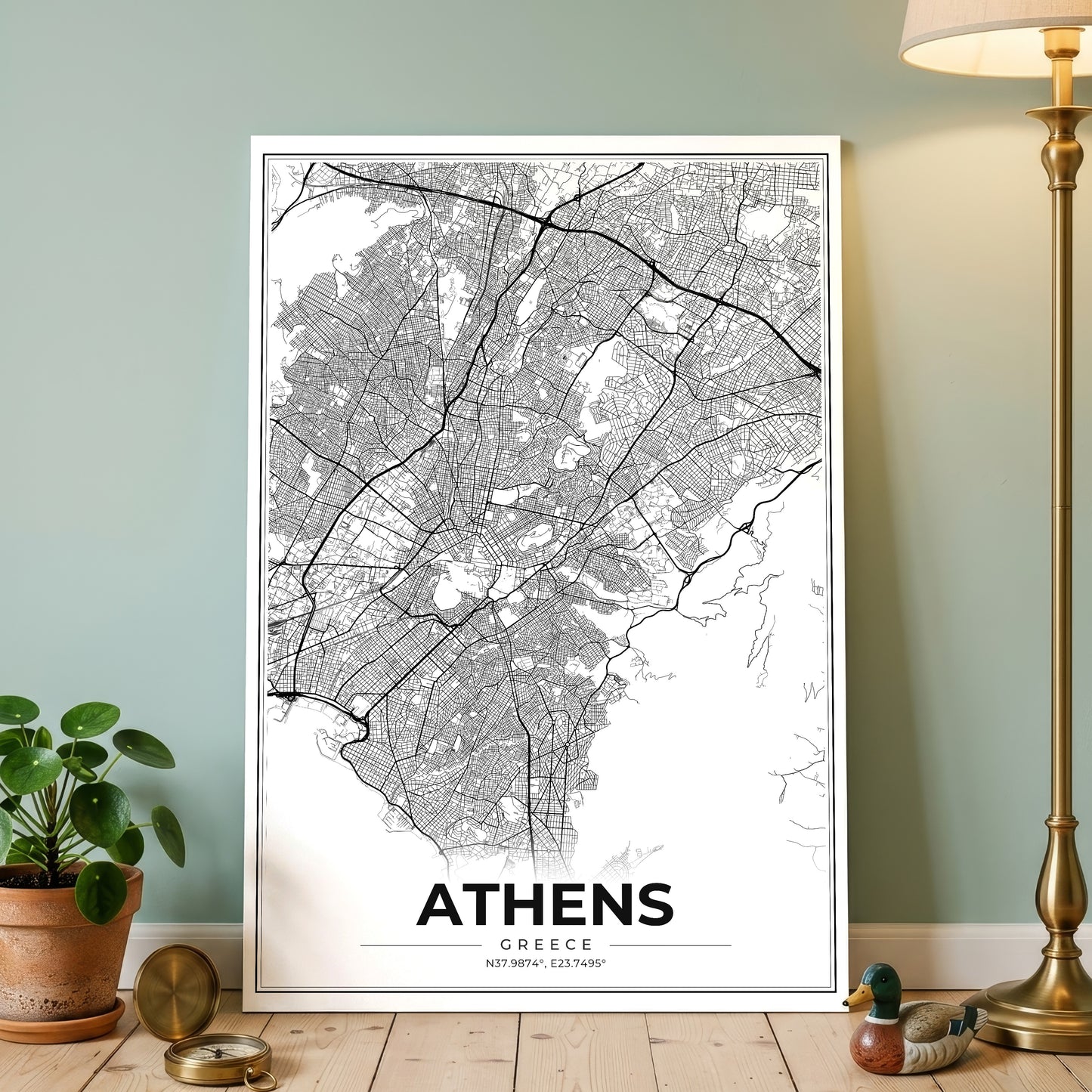 Athens Modern Map Poster