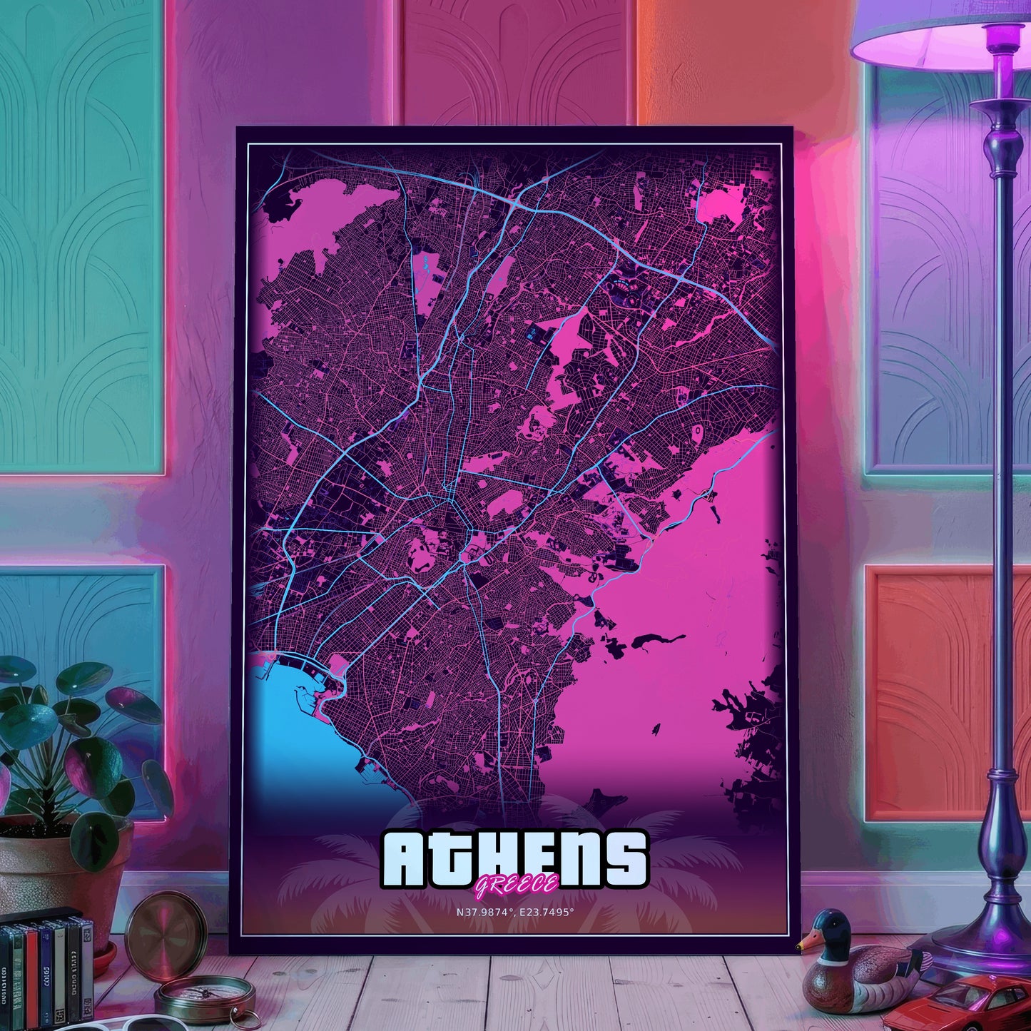 Athens GTA Map Poster