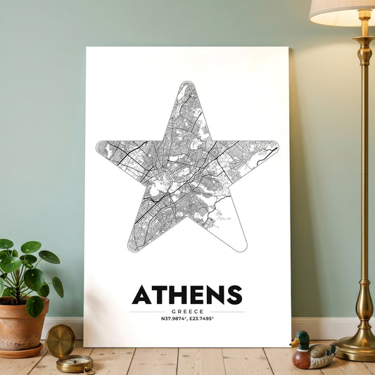 Athens Star Map Poster