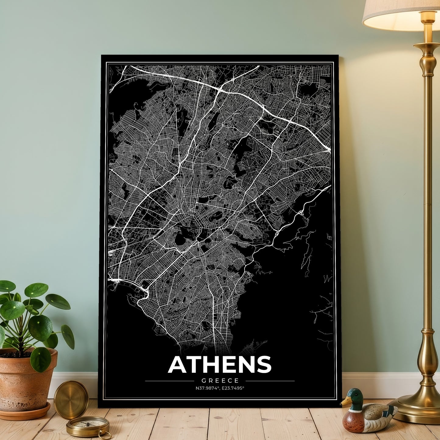 Athens Modern Map Poster