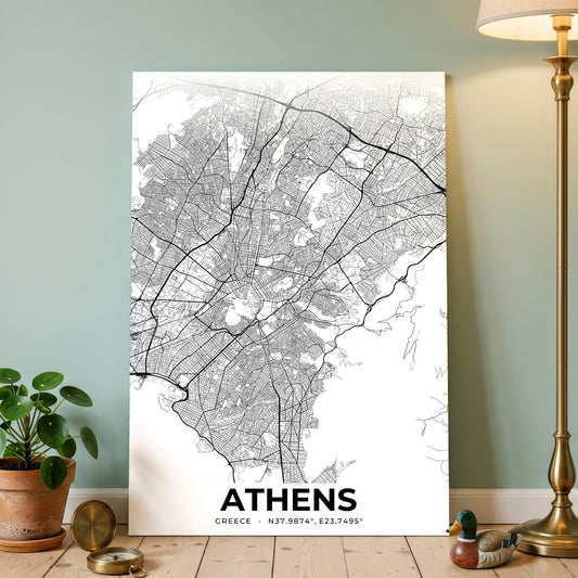 Athens Elegant Map Poster