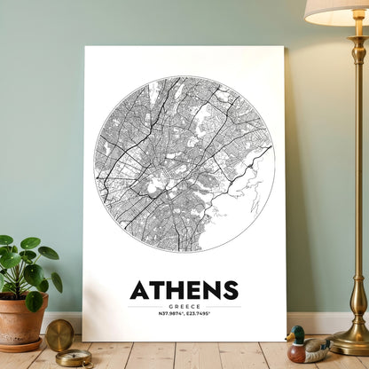 Athens Spot Map Poster