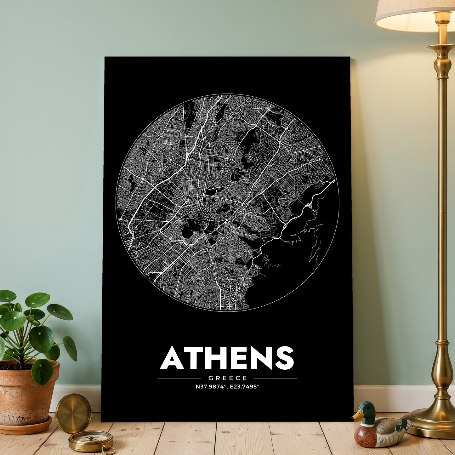 Athens Spot Map Poster