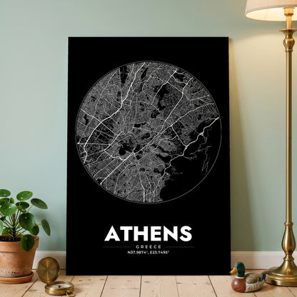 Athens Spot Map Poster