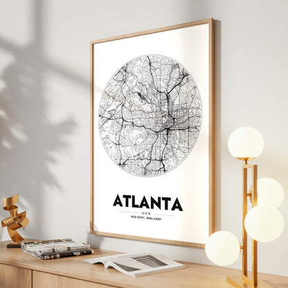 Atlanta Spot Map Poster