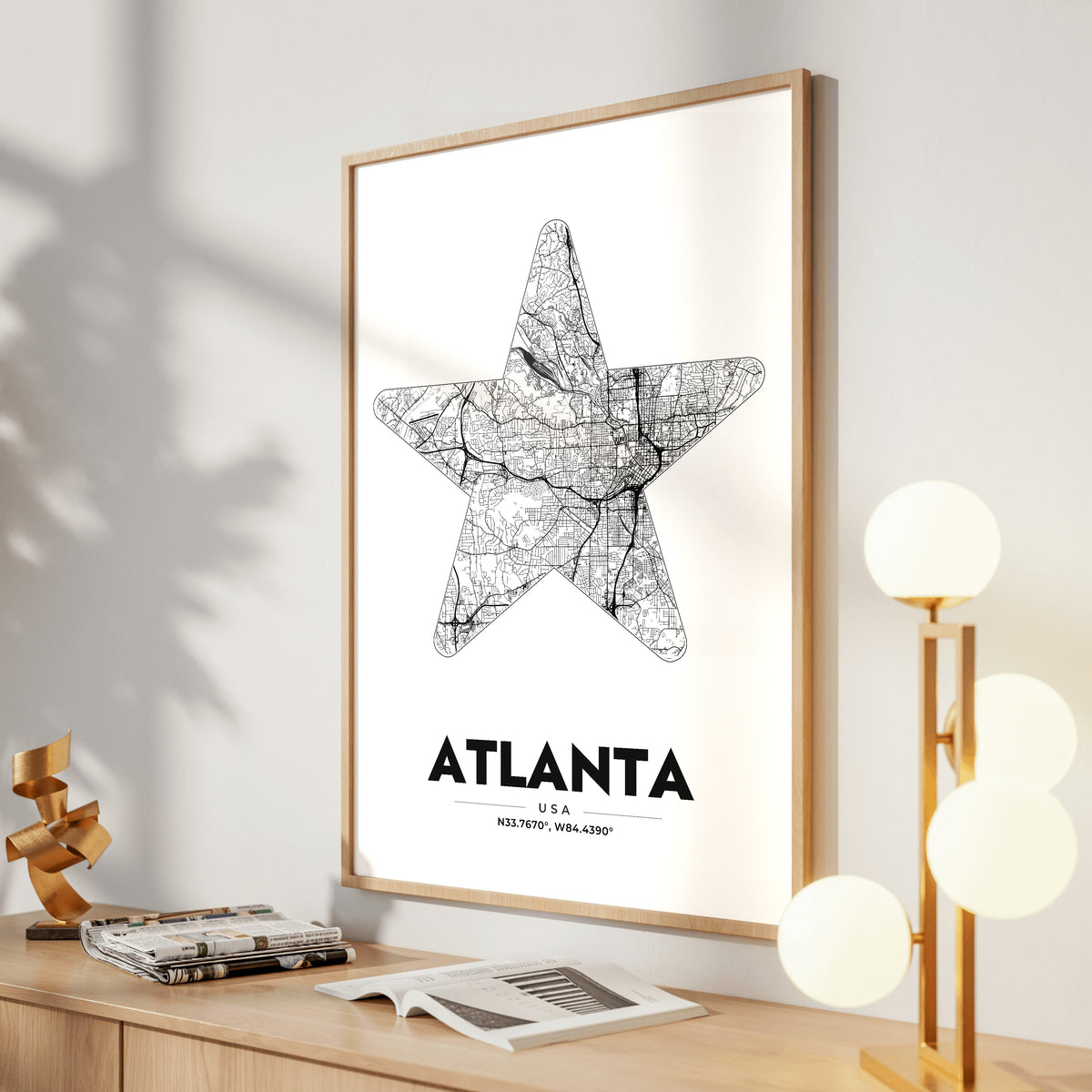 Atlanta Star Map Poster