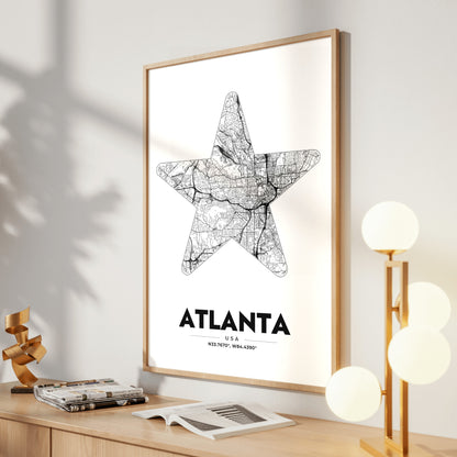 Atlanta Star Map Poster