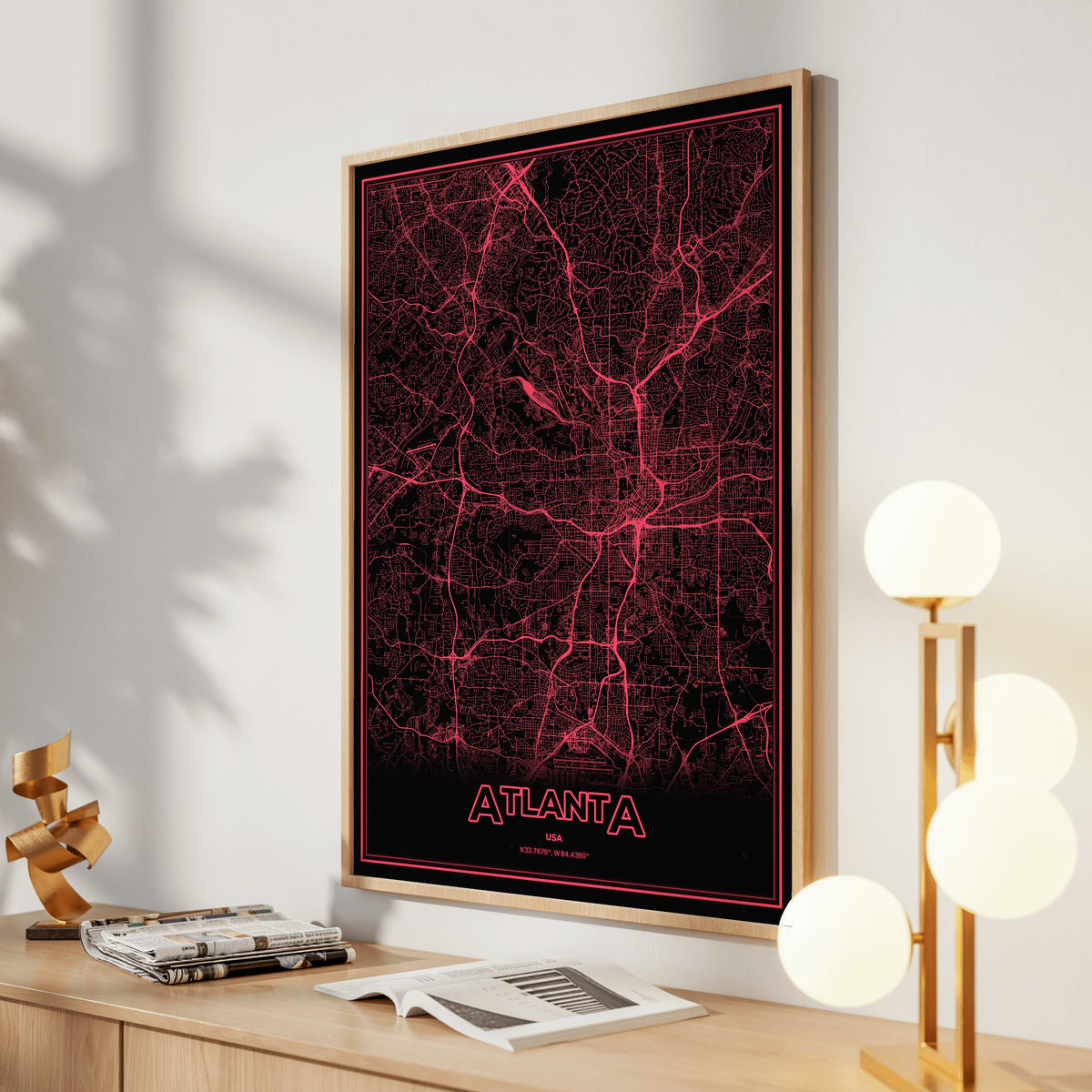 Atlanta Phosphor Map Poster - System Alert