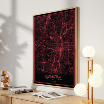 Atlanta Phosphor Map Poster - System Alert