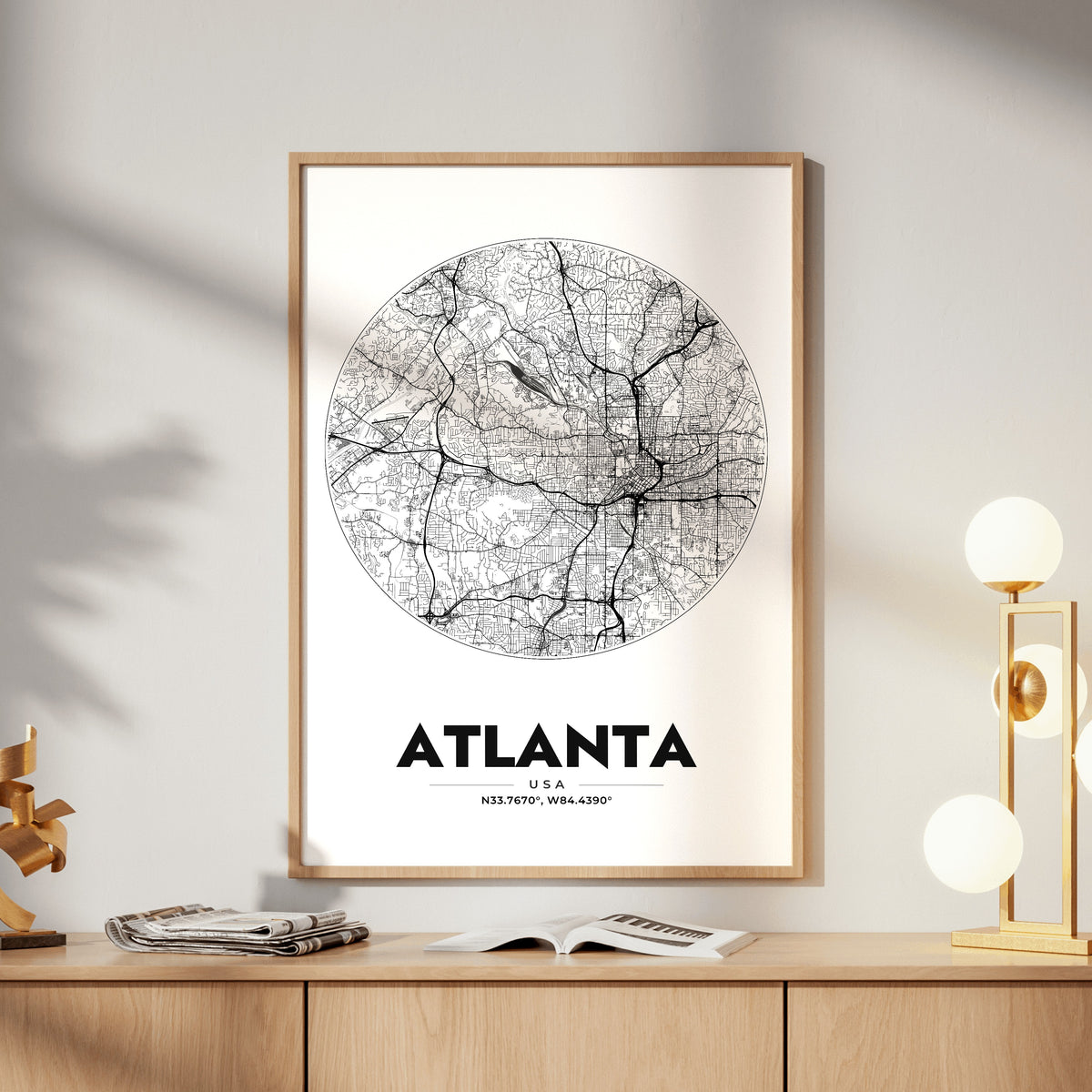 Atlanta Spot Map Poster