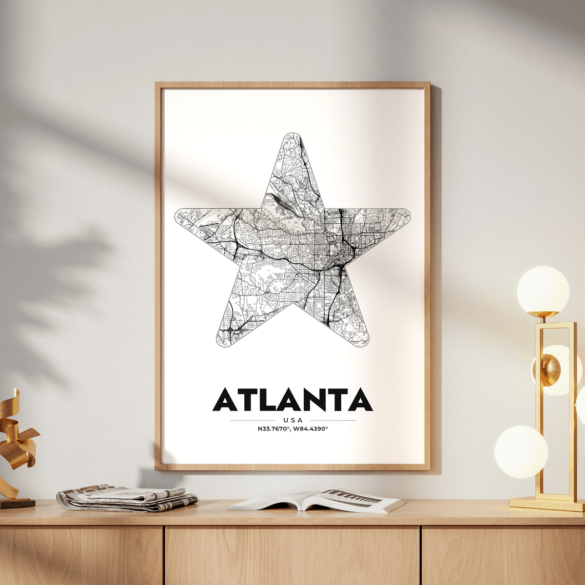 Atlanta Star Map Poster