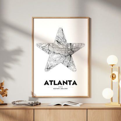 Atlanta Star Map Poster