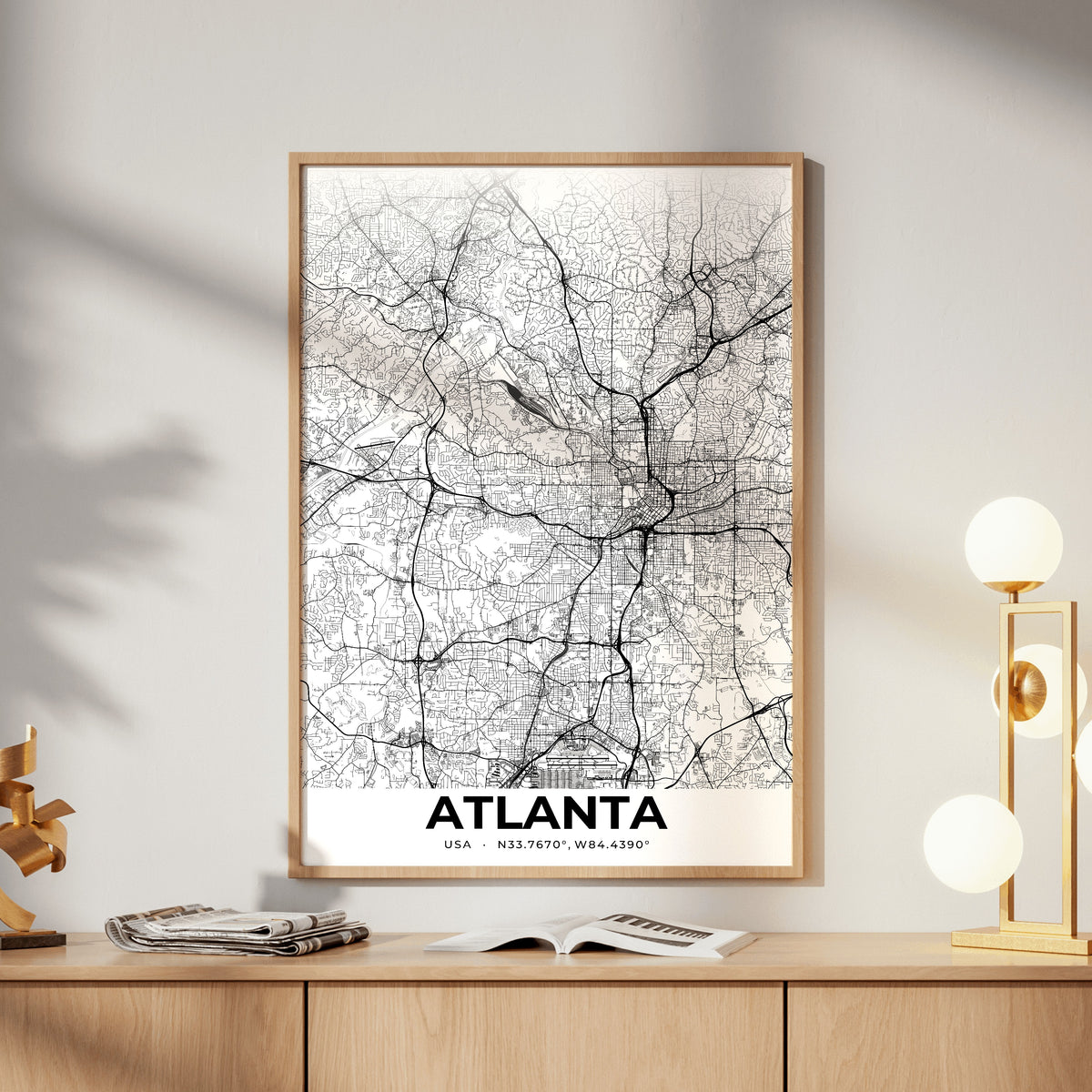 Atlanta Elegant Map Poster