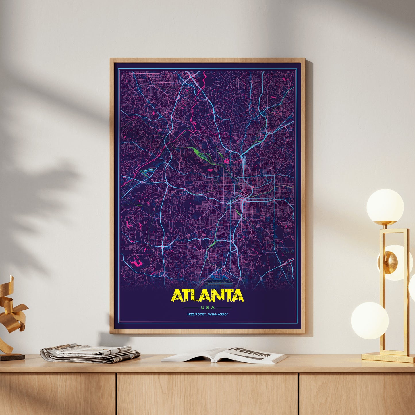 Atlanta Cyberpunk Map Poster