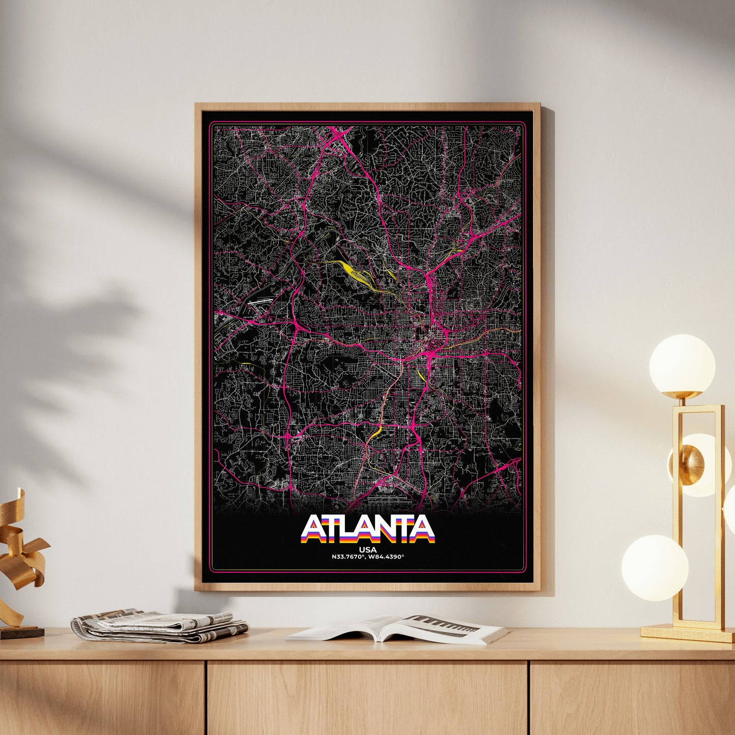 Atlanta Retro Map Poster