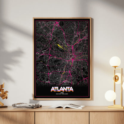 Atlanta Retro Map Poster