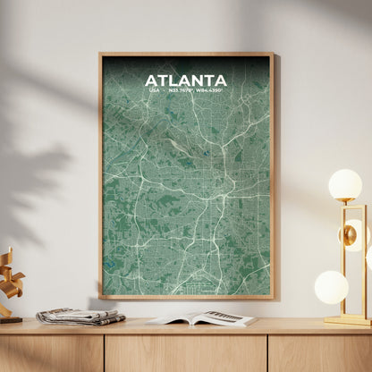 Atlanta Mist Map Poster