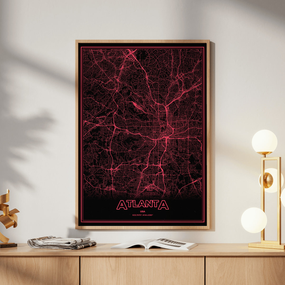 Atlanta Phosphor Map Poster - System Alert