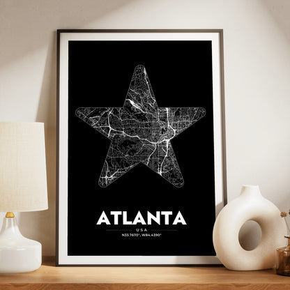 Atlanta Star Map Poster