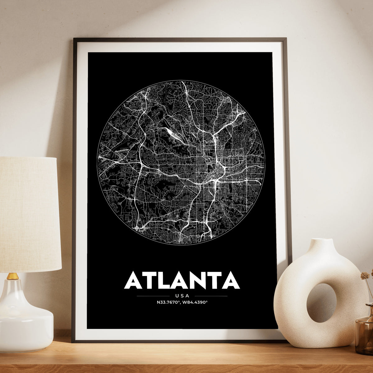 Atlanta Spot Map Poster