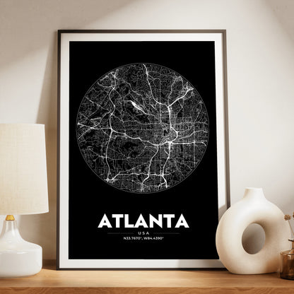 Atlanta Spot Map Poster
