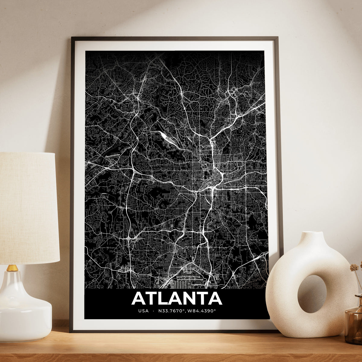 Atlanta Elegant Map Poster