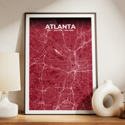 Atlanta Garnet Map Poster