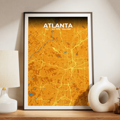 Atlanta Scorch Map Poster
