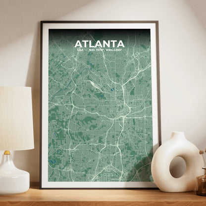 Atlanta Mist Map Poster
