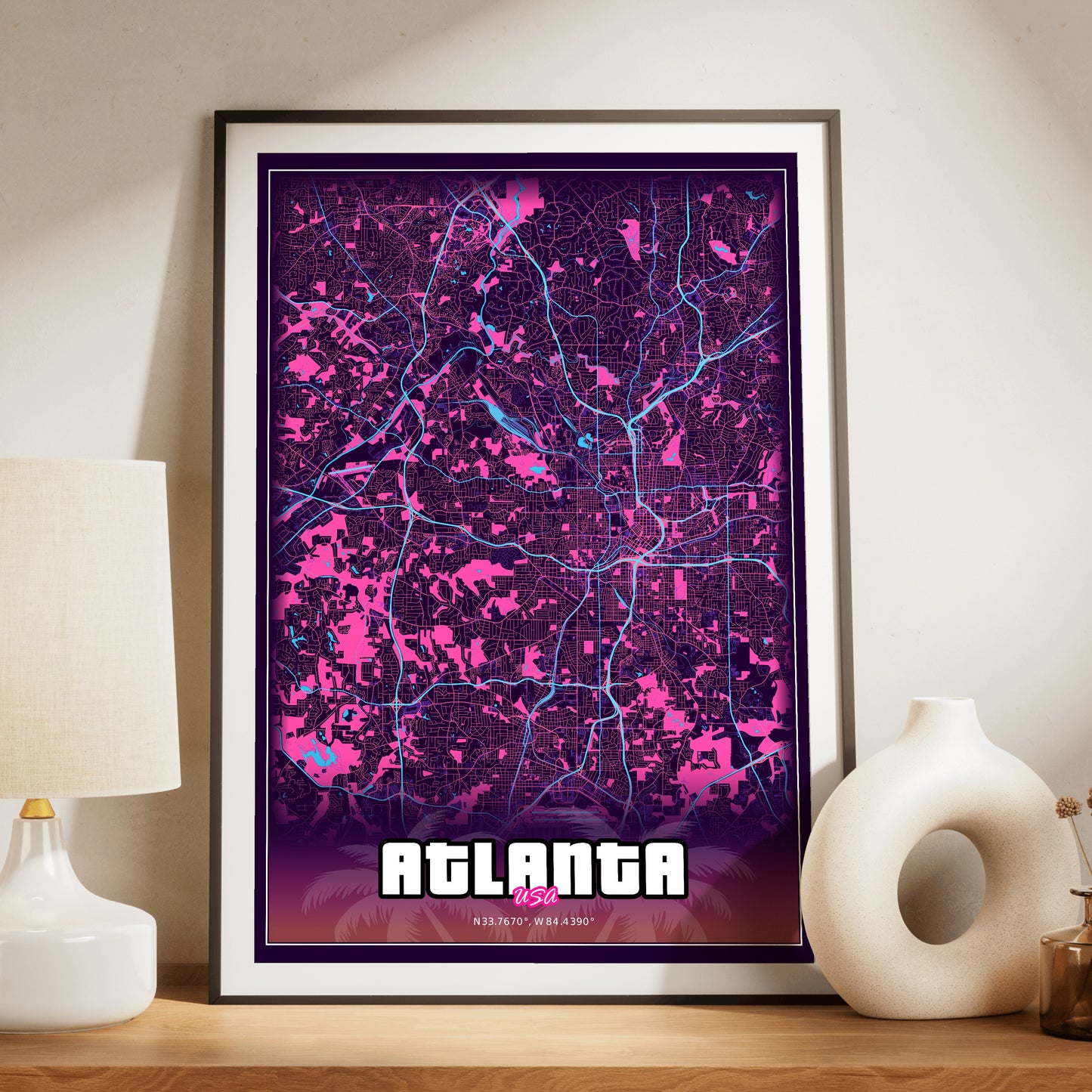 Atlanta GTA Map Poster