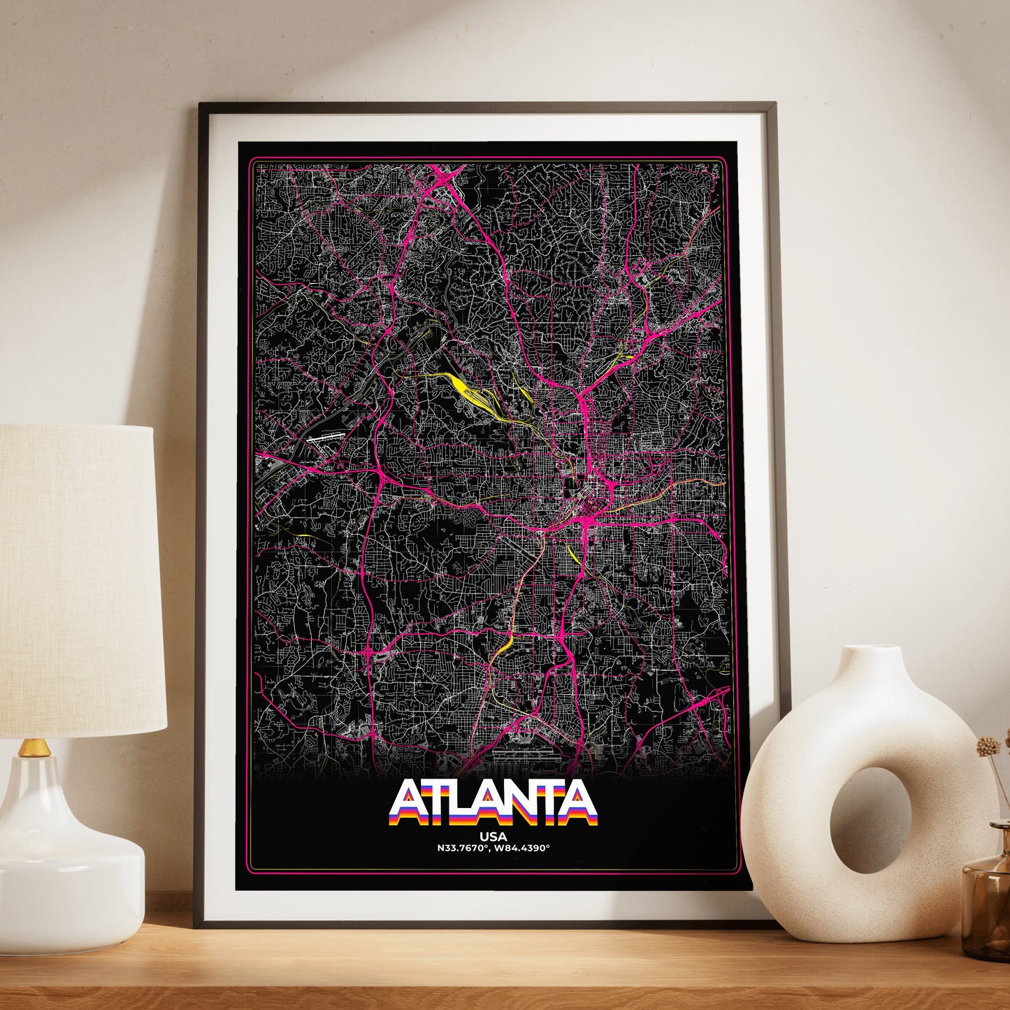 Atlanta Retro Map Poster