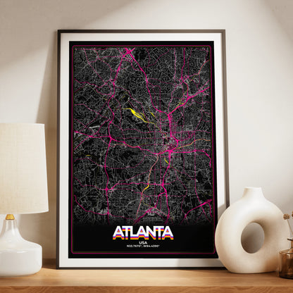 Atlanta Retro Map Poster