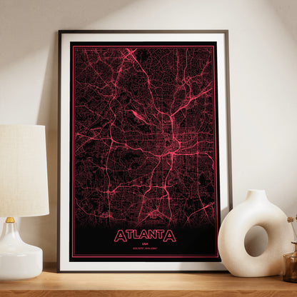 Atlanta Phosphor Map Poster - System Alert