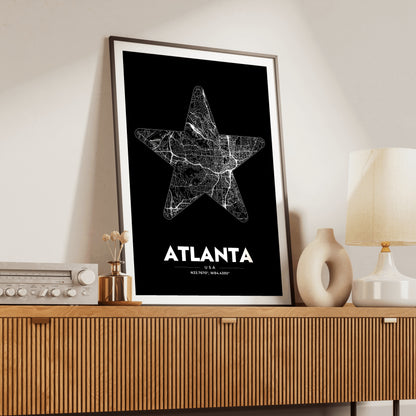 Atlanta Star Map Poster