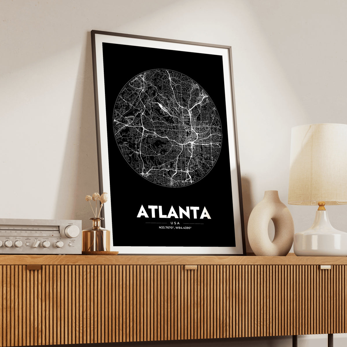 Atlanta Spot Map Poster