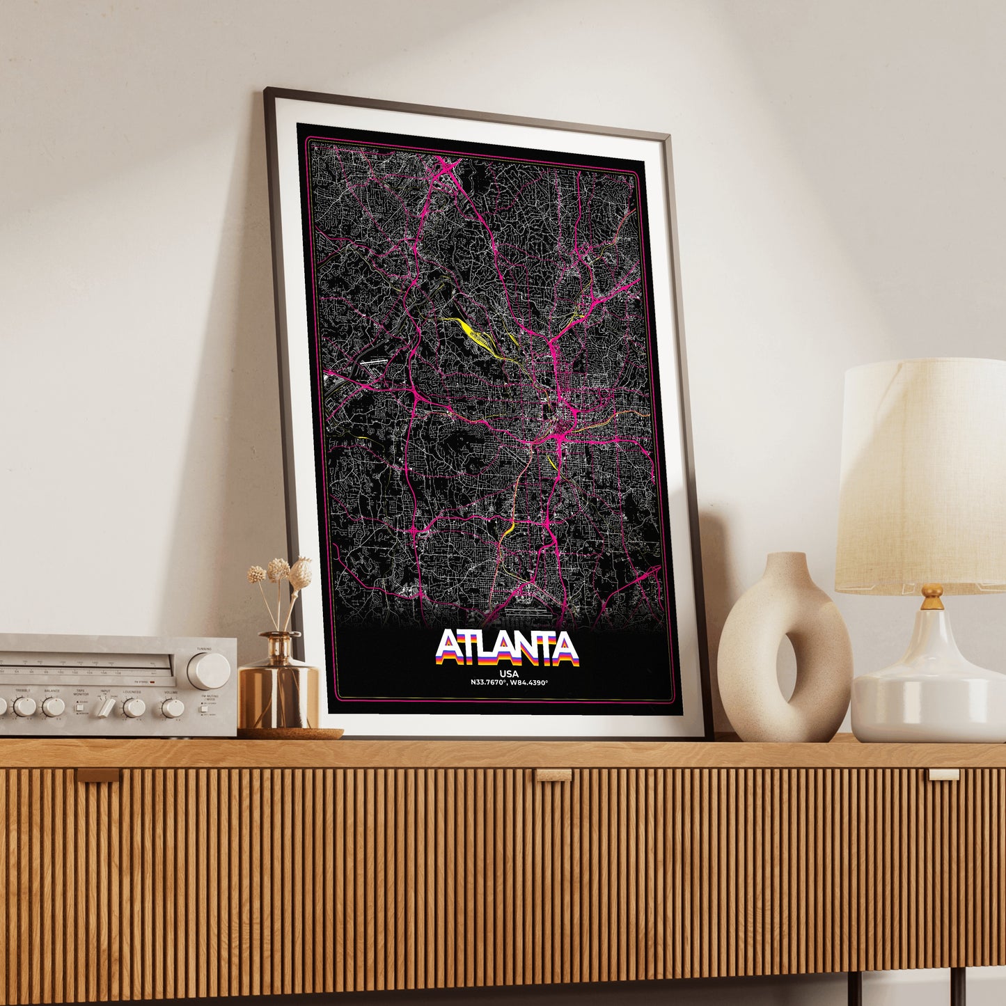 Atlanta Retro Map Poster
