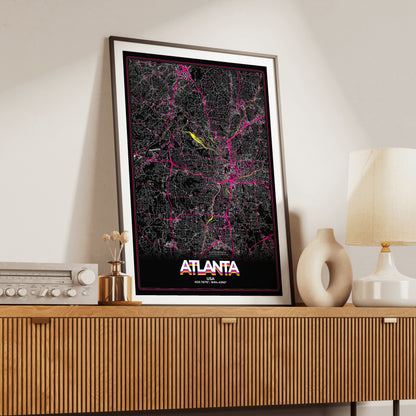 Atlanta Retro Map Poster