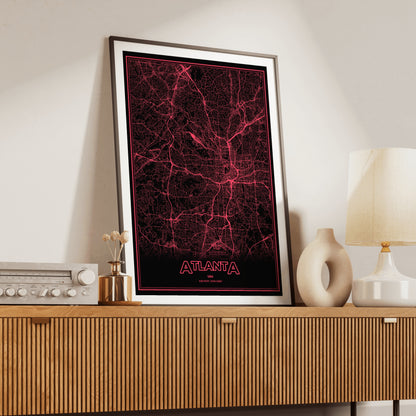 Atlanta Phosphor Map Poster - System Alert