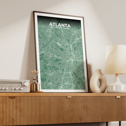 Atlanta Mist Map Poster