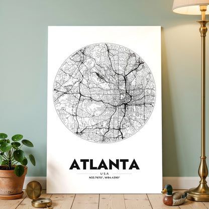 Atlanta Spot Map Poster