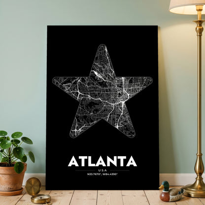 Atlanta Star Map Poster