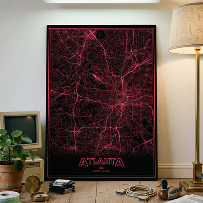 Atlanta Phosphor Map Poster - System Alert