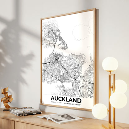 Auckland Elegant Map Poster