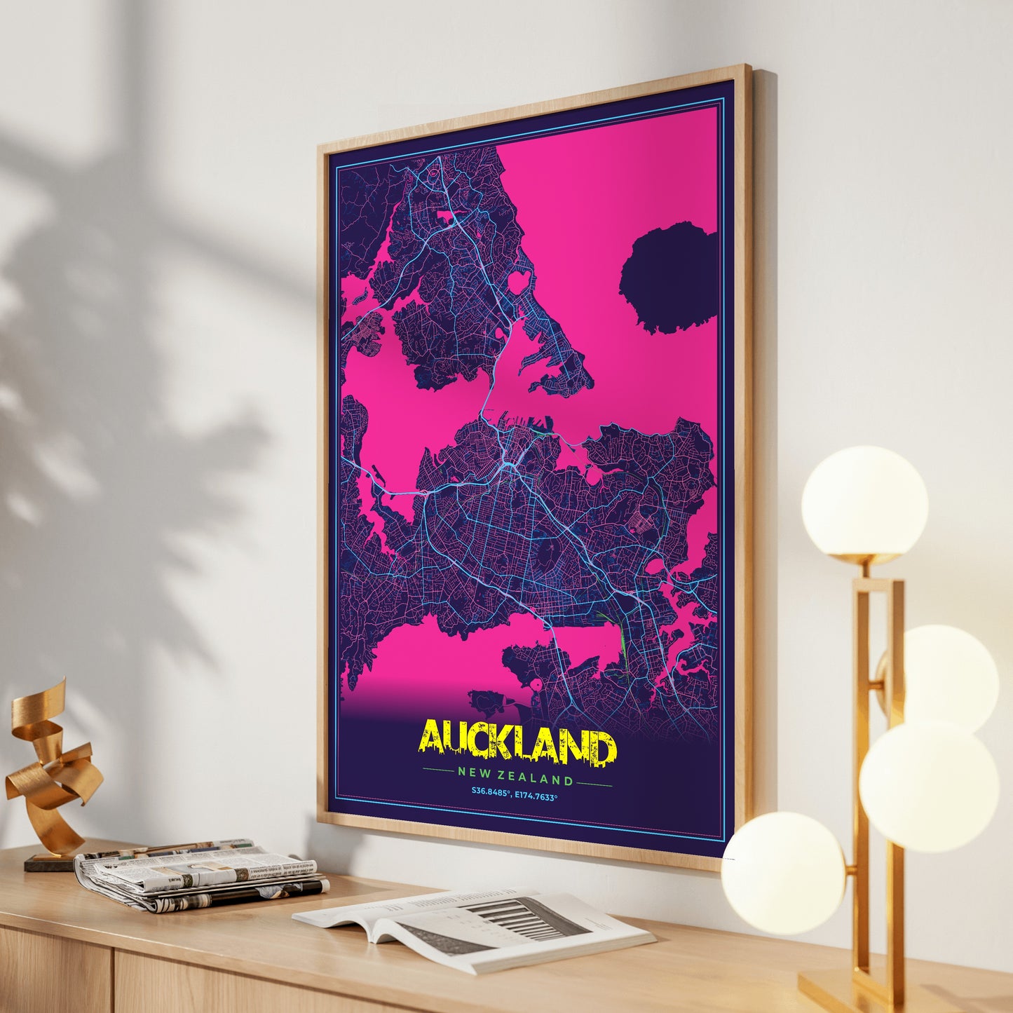Auckland Cyberpunk Map Poster